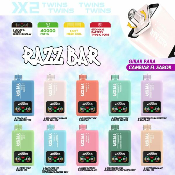 RAZZ BAR 40K – Sigaretta Elettronica Usa e Getta (5 PCS)