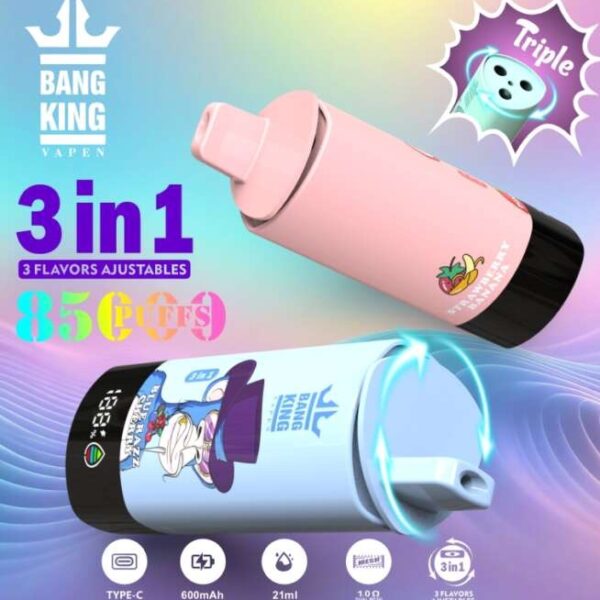 Bang King 85000 Puff Ingrosso – Vape Triplo Gusto Potente e Ricaricabile