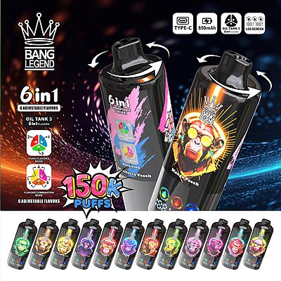 Bang Legend 150K Puff 6 in 1 – Super Pack Vape Monouso Potente