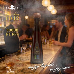 Don Leon 1942 Tequila Vape da 30000 puff con design luxury stile tequila su bancone bar