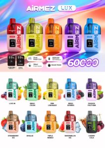 Airmez LUX 60K Puff gusti disponibili disposable vape 60000 tiri flavors