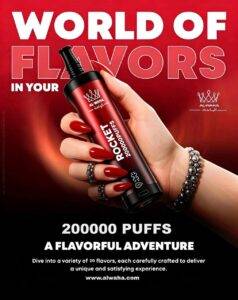 rocket 200k vape display al waha shisha 200000 puff usb c