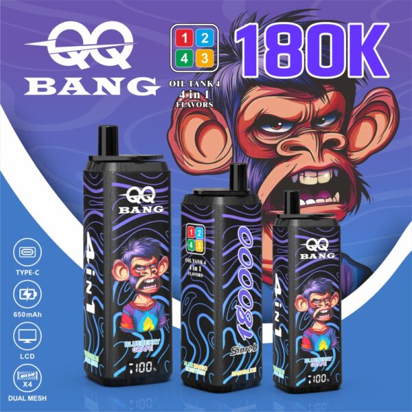 QQ Bang 180K 4 in 1 sigaretta elettronica 180000 puff monkey design