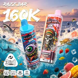 Razz Bar 160K 3-in-1 Disposable Vape – 160.000 Tiri | 3 Gusti Selezionabili | USB-C Ricaricabile