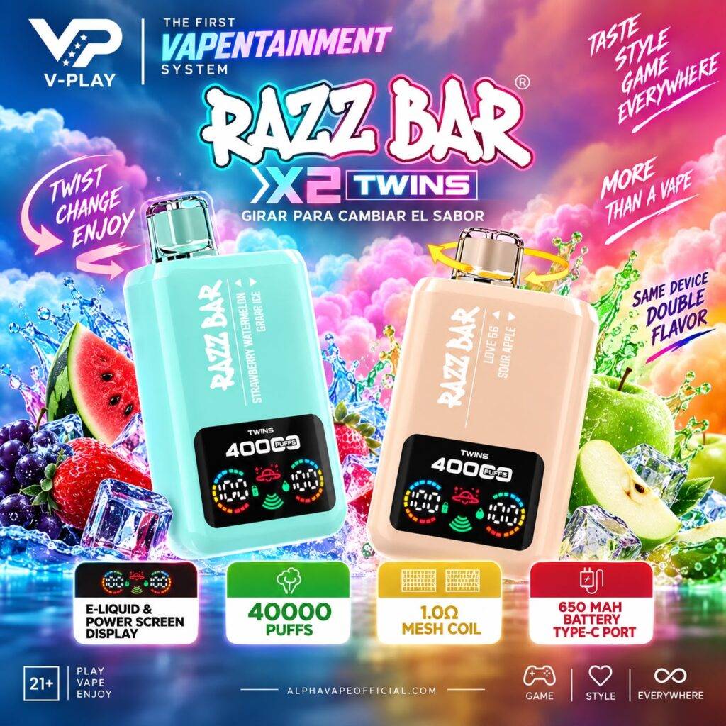 Razz Bar 40K Ingrosso – Twins 40000 Puff Doppio Gusto