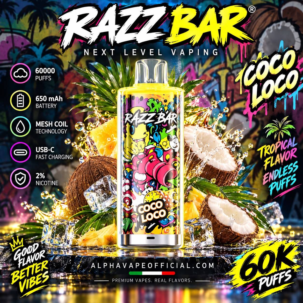 Razz Bar 60K Vape Singola 60000 Puff