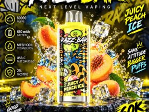 Razz Bar 60K Juicy Peach Ice – Alpha Vape Official