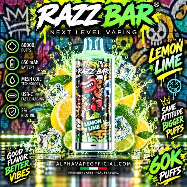 Razz Bar 60K Lemon Lime – Alpha Vape Official