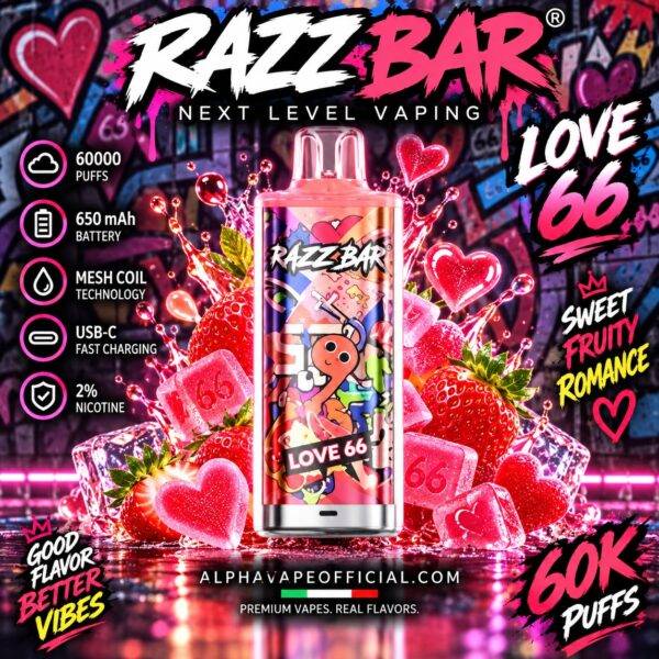 Razz Bar 60K Love 66 – Alpha Vape Official
