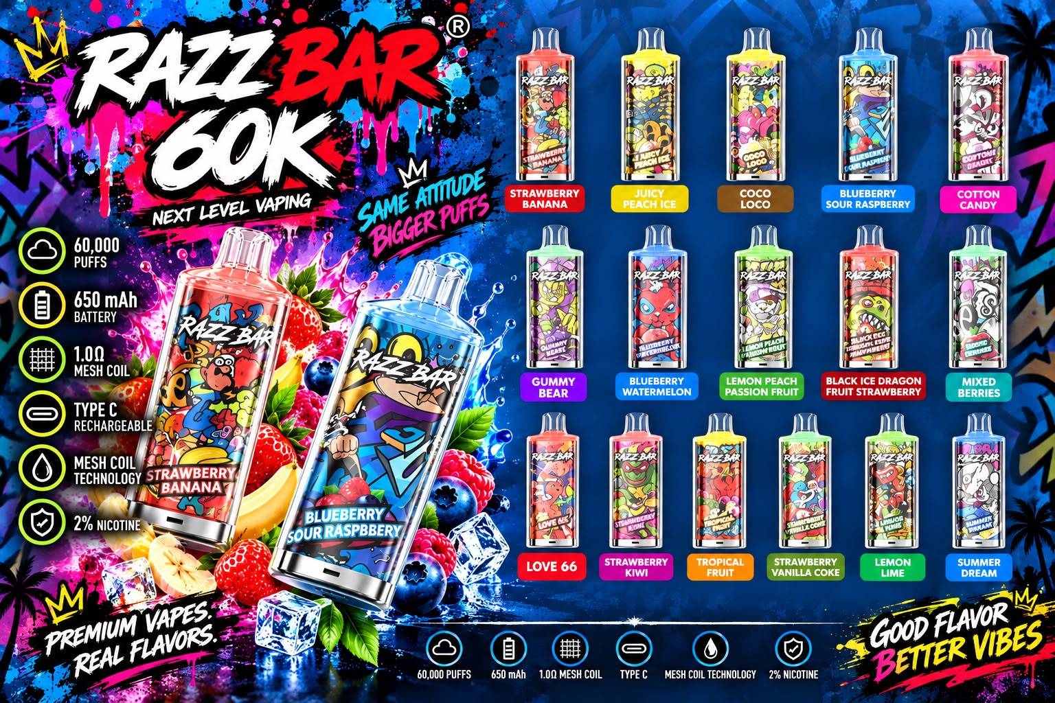 Razz Bar 60K Crystal 60000 Puff