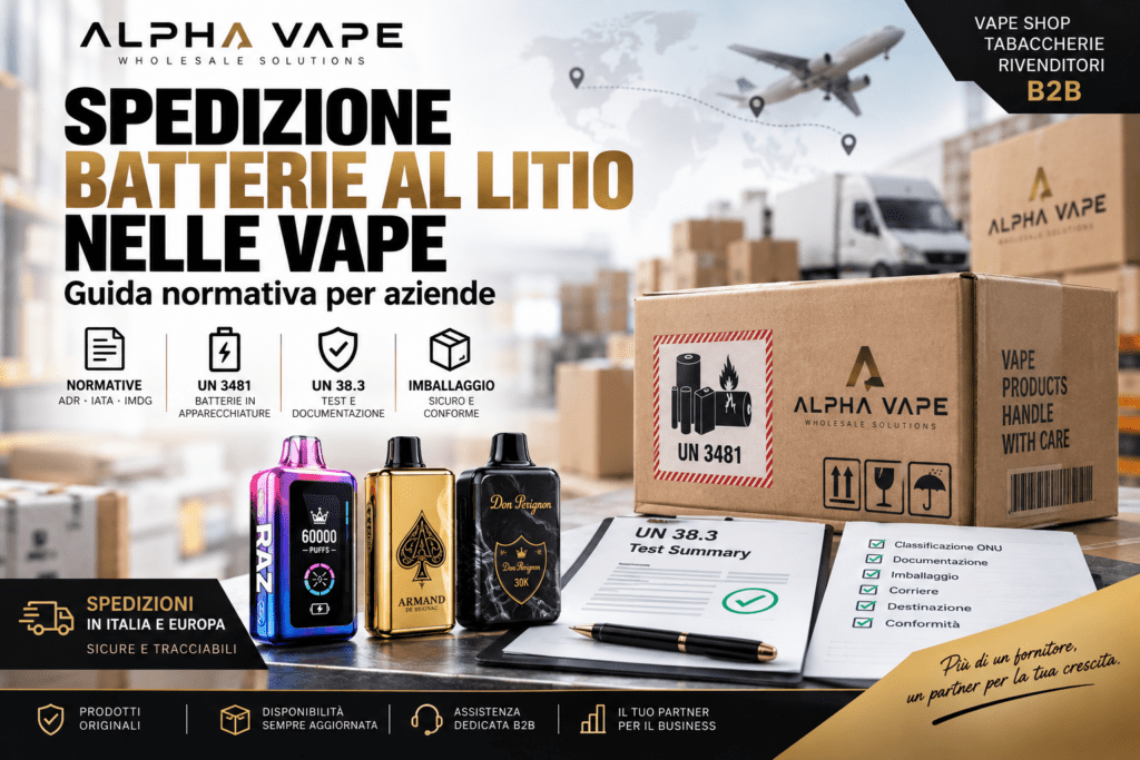 spedizione batterie al litio alpha vape