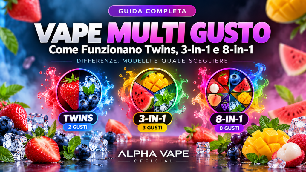Vape multi gusto Twins 2 gusti, 3-in-1 e 8-in-1 – guida Alpha Vape Official