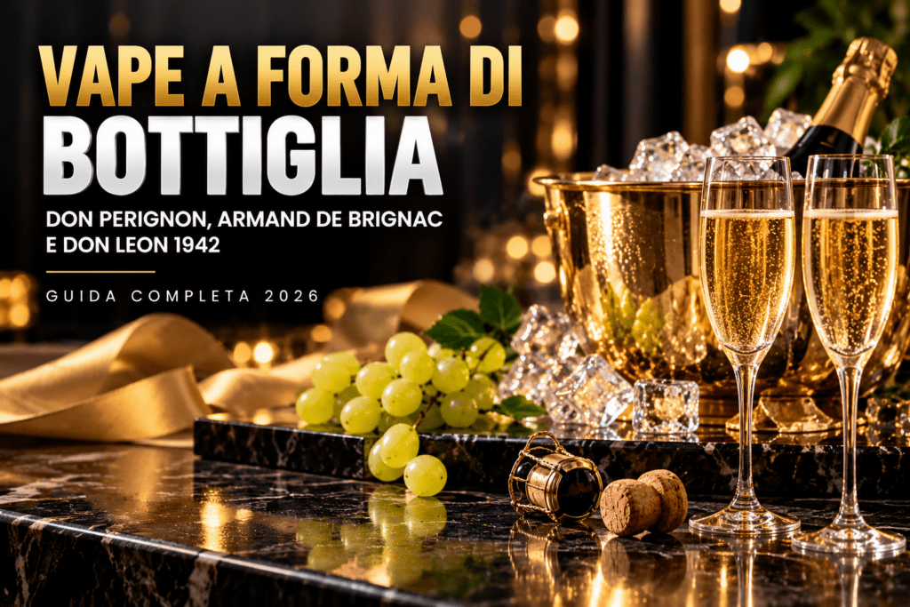 Vape a forma di bottiglia Don Perignon Armand de Brignac e Don Leon 1942