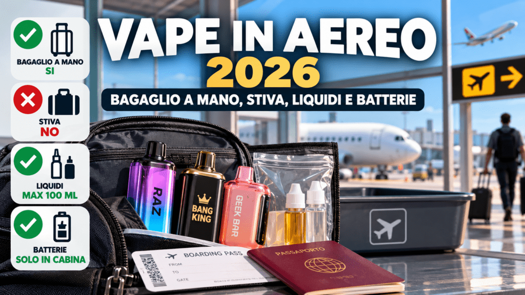 Vape in aereo 2026 nel bagaglio a mano
